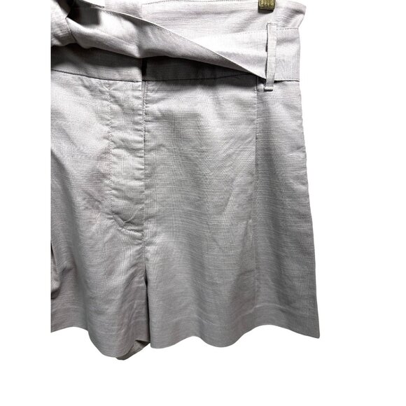 Aritzia Wilfred Marne Gray High Waist Tie Front‎ Paperbag Linen Blend Shorts 6 - Picture 4 of 9